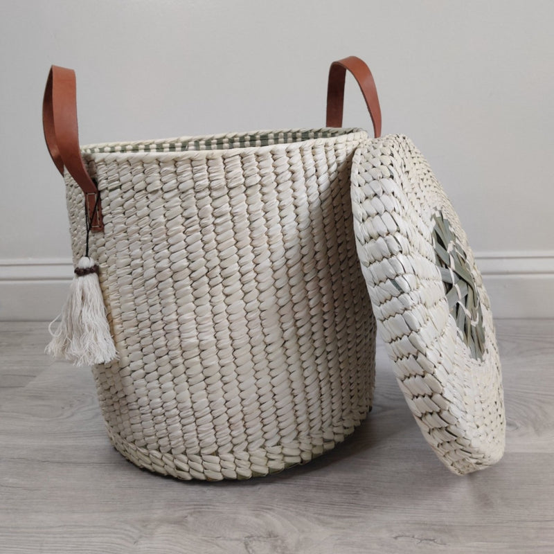 Artisanal Palm Basket with Lid