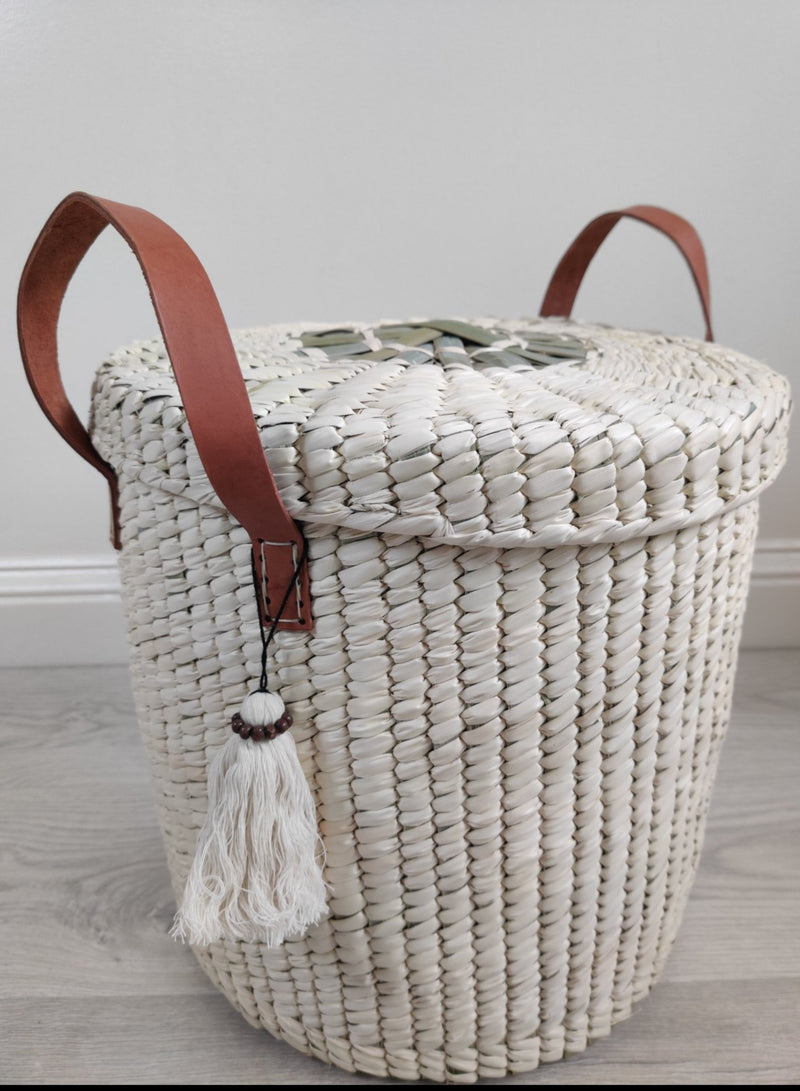 Artisanal Palm Basket with Lid
