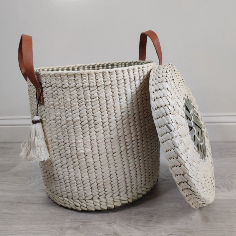 Artisanal Palm Basket with Lid