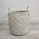 Artisanal Palm Basket Criss Cross Pattern