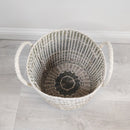 Artisanal Palm Basket Criss Cross Pattern