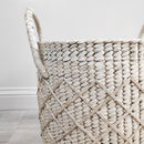 Artisanal Palm Basket Criss Cross Pattern