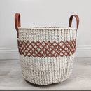 Artisanal Palm Basket Criss Cross Pattern