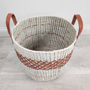 Artisanal Palm Basket Criss Cross Pattern