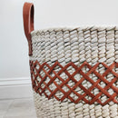 Artisanal Palm Basket Criss Cross Pattern