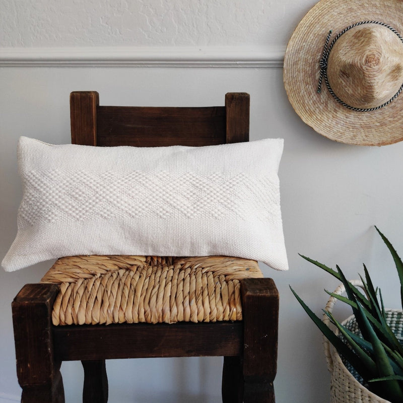Handwoven Textured Oaxaca  Pillow Cover: Rectangular