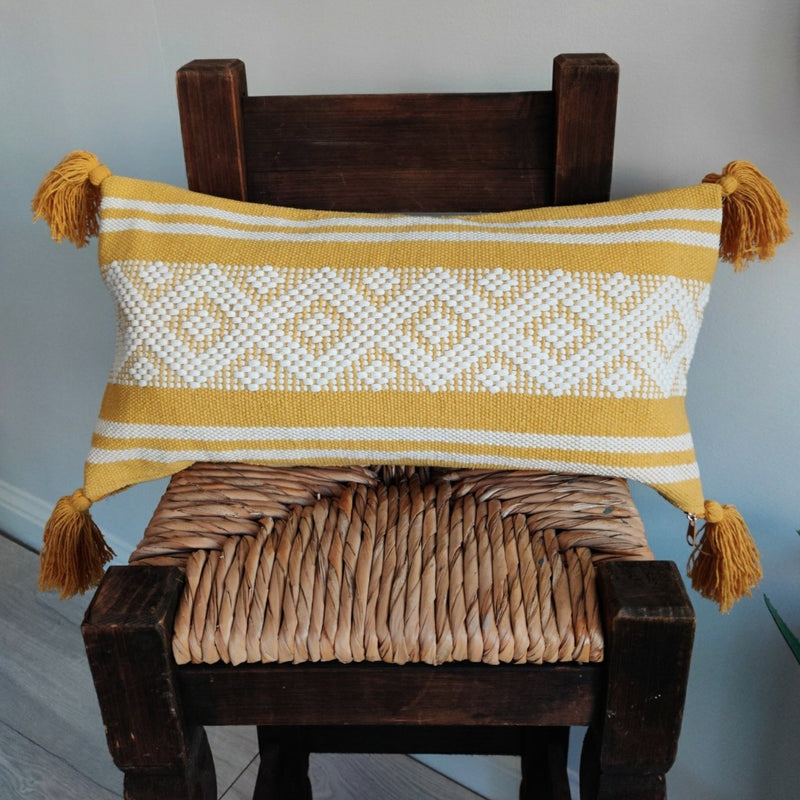 Handwoven Oaxaca Textured Pillow: Rectangular