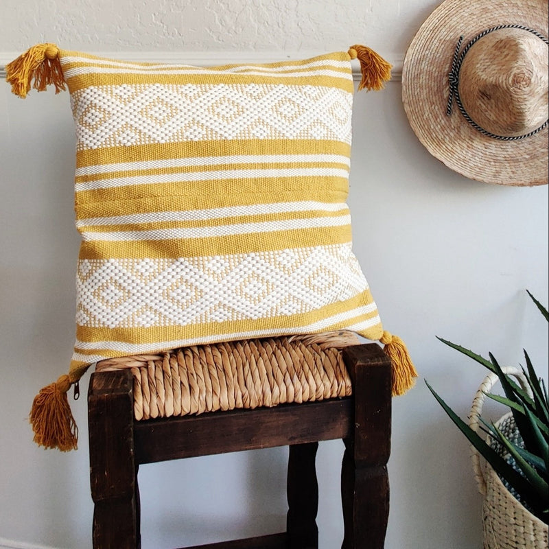 Handwoven Oaxaca Textured Pillow Cover