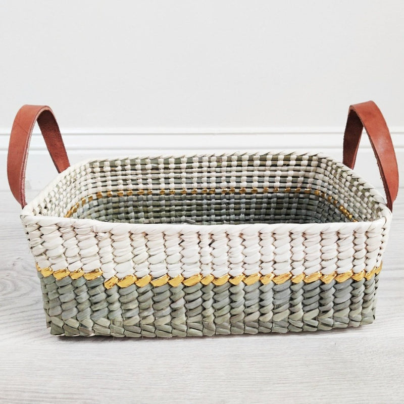 Artisanal Palm Rectangular Basket