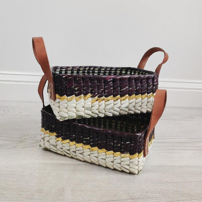 Artisanal Palm Rectangular Basket