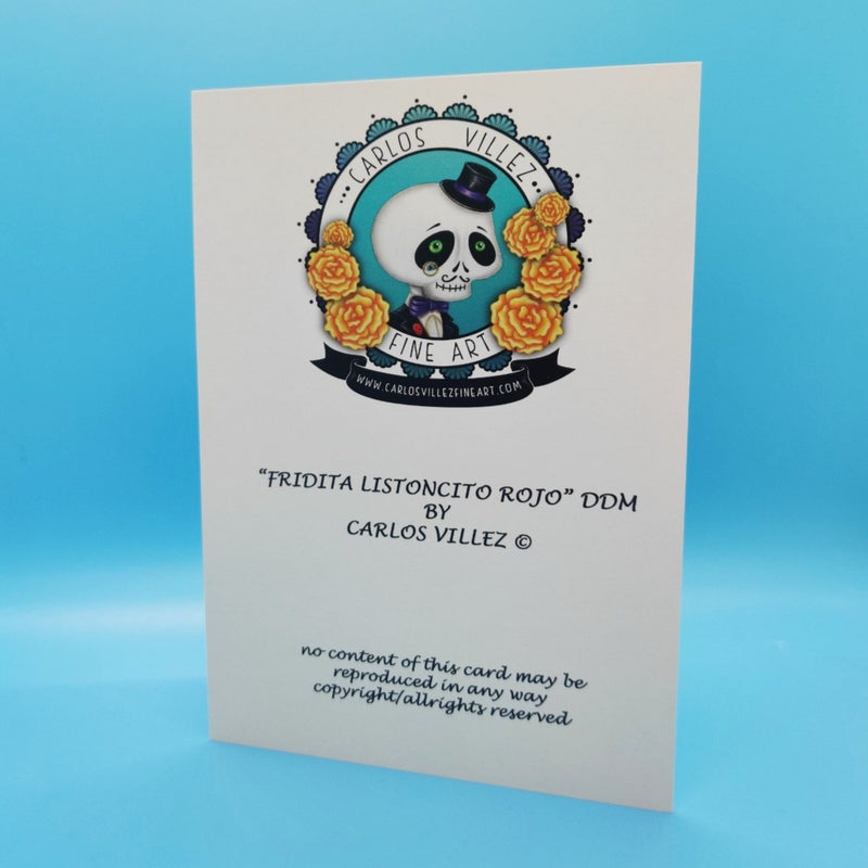 Greeting Card: Fridita Con Liston Rojo