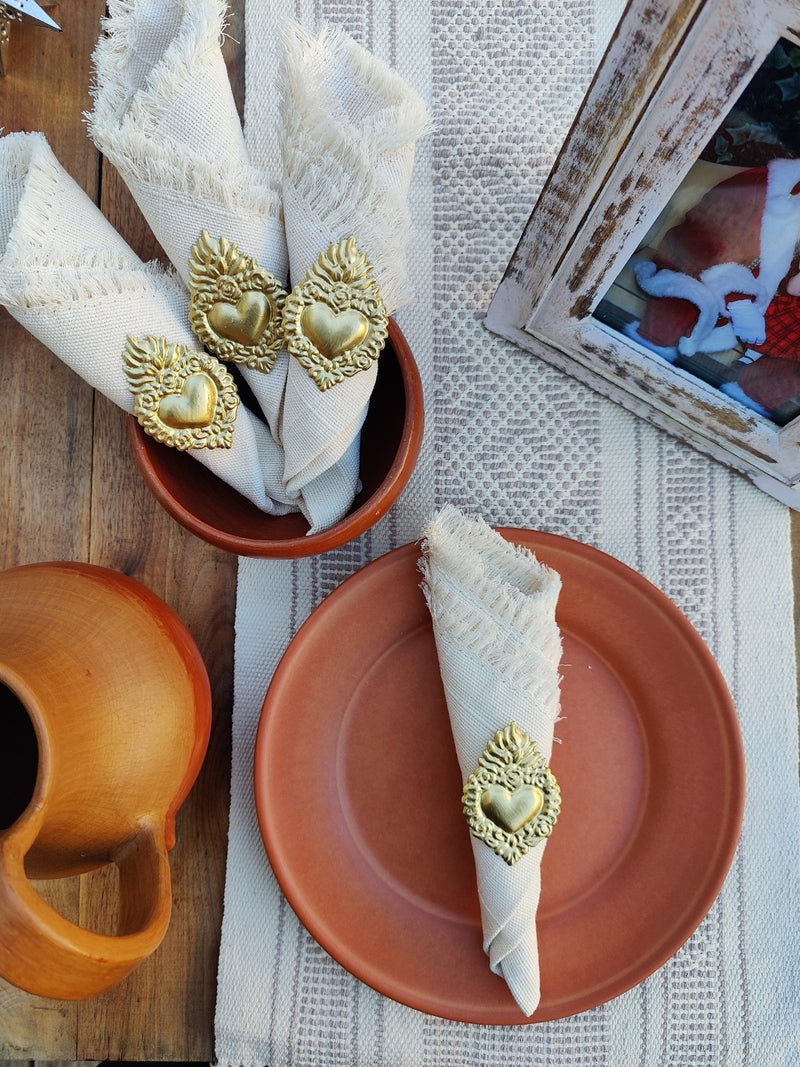 Napkin Set : Gold Heart