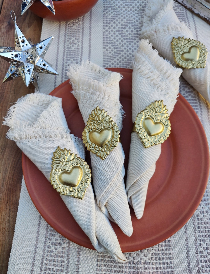 Napkin Set : Gold Heart