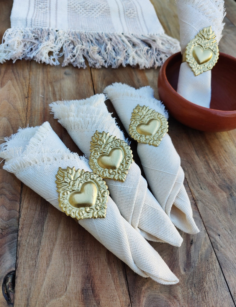 Napkin Set : Gold Heart