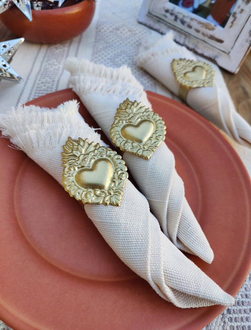 Napkin Set : Gold Heart